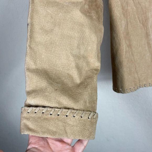 Selene Sport Y2K Suede Leather Braided Button Down Jacket - Picture 3 of 12